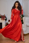 CARMEN LONG brocate red 36