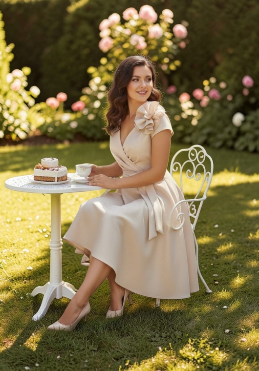 NINA flower gold beige glossy 44