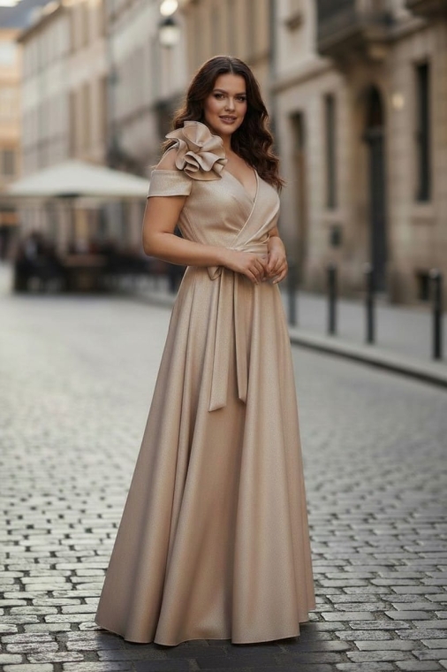 GALA flower gold beige glossy 